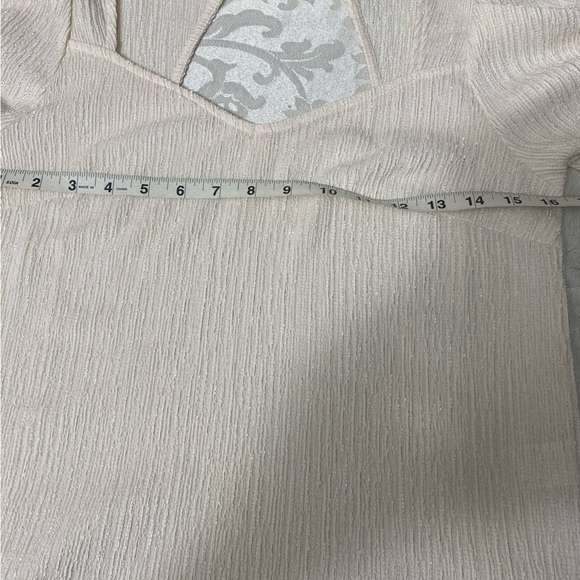 - Sunday in Brookline by Anthropologie Bow-Back Puff-Sleeved Top size XS - Picture 7 of 8